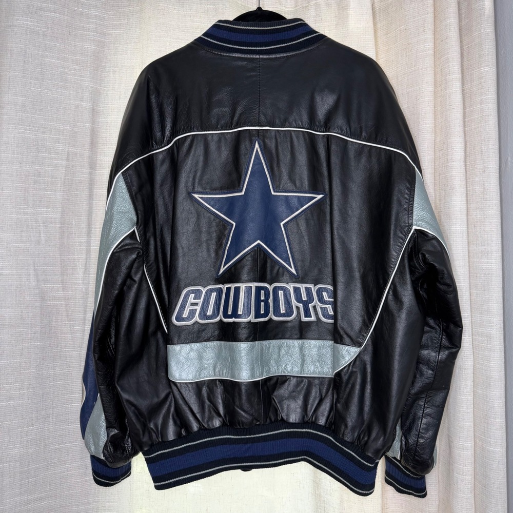 90s Vintage 58 Sports Dallas Cowboys Leather Varsity Jacket Embroidered Men's XL